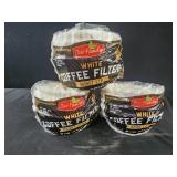 3 packs 200 ct each basket style coffee filters