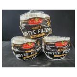 3 packs 200 ct each basket style coffee filters