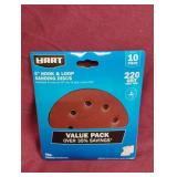 Hart 5" hook & loop sanding discs. 10 pk