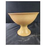 MCM vintage yellow ceramic pottery compote bowl