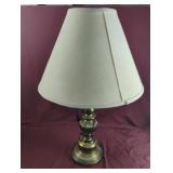 Brass table lamp with a shade 28" tall