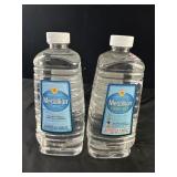 2 Medallion Lamp Oil Bottles Full