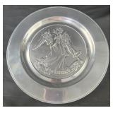 11" Wilton Armetale Christmas plate1985.