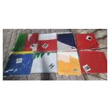 8 packaged flags, Rwanda,  Lebanon,  Cyprus,
