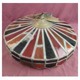 MCM stained glass light fixture 20" across