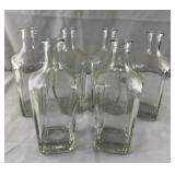Lot of 6 Glass Distillers Bottles 9" Tall