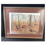 Framed Turkey Painting 25x31"