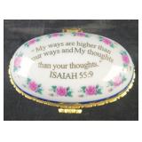 Imperial Porcelain Hinged Trinket Box, religious