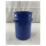 Blue Painted Decorative Crock