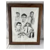 Framed 24x30" Men of Mayberry Andy Griffith