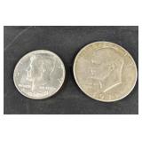 1977 Half Dollar and 1971 Full Silver Dollar