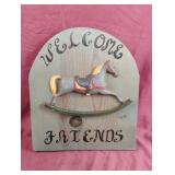 Welcome Friends wood sign 11 1/4 x 13