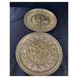 2 Bronze Colored Decorative Plates