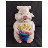 Vintage Farmhouse Cookie Jar Chubby Chef Pig