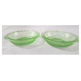 2 vintage Florentine 1 Green Hazel Atlas 5" Small