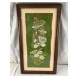 Framed Embroidery Flower Art - 16x30"