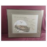 Beach matted framed artwork 21 x 17.5