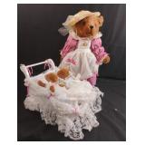 The Danbury Mint-Mama Bear and Her Twins. 17"