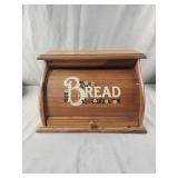 18x11x11 wooden bread box vtg roll top is a bit