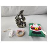 Nativity scene 5x8 , cancer ribbon ornaments,