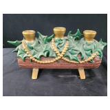 Vintage Ceramic Atlantic Mold Yule Log Candle
