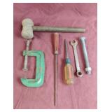 C clamp, metal mallet and more .....