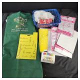 New apron, craft lot, stencils paint, happy