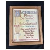 Humorous Bathroom Framed Art - 10x12"