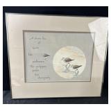 Framed Sandpiper Art 23x20"