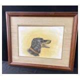 Framed Dog Print 19x23"