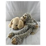 Two Stuffed Animals, Teddy and Sloth