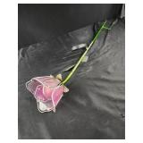 29" solar garden flower yard decor purple flower