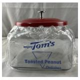 Tomï¿½s Toasted Peanuts Glass Canister Jar with R