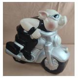 Vintage road biker hog on motorcycle cookie jar
