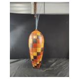 20" checkered wooden vase