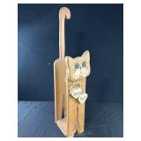 Wooden Cat Toilet Paper Caddy