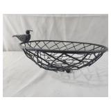 Vtg metal bird basket 12x4.5