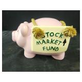 Stock market fund piggy bank 6" x4.5"