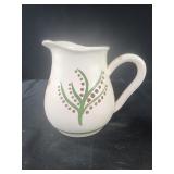 Vtg Pottery pitcher 6" Hand Painted