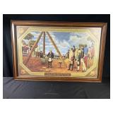 32x22" Masonic Cornerstone Laying Framed Painting