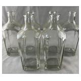 Lot of 6 Distillers Glass Bottles 9" Tall
