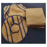 Fabric dish totes and some type of covers