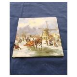 Art Tile J.C. Van Hunnik "Winter Windmill"