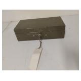 Metal lock box with key 10.5 x 3 x 5.5