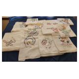 Vintage embroidered tea towels