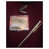 Tie clip Pin, tiny pocket knife, souvenir scarf