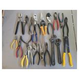 Assorted Pliers, Cutters, Adjustable Wrenches &