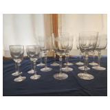 Fosteria holly design clear glass stemware