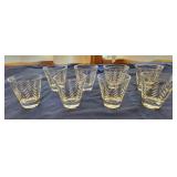8 Javit Badash "Rain" pattern whiskey glasses,