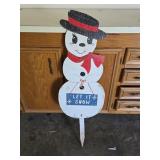 Wooden Snowman 31ï¿½" Not Including Post